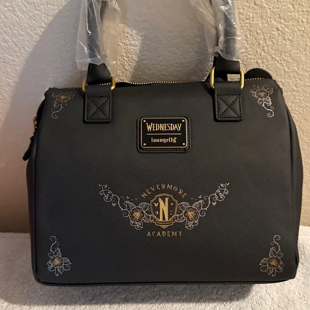 Loungefly Black and Gold Typewriter Crossbody Bag - Picture 3 of 3